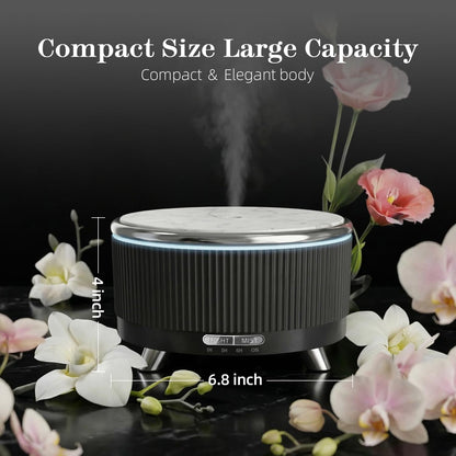 20-Hour Long-Lasting Aromatherapy, 500ML Large Essential Oil Diffuser: Ultrasonic Cool Mist Humidifier with Remote Control, 7 Color Lights, Timer, Auto-Off for Home/Bedroom/Yoga (White)
