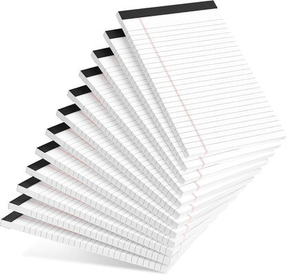 5pcs Small Note Pads 5x8 Notebook College Ruled Legal Pads Color Notepads 5 Pack Study Back Writing Pads 5 x 8 Perforated Narrow Ruled Pads of Paper for School & Office Supplies 30 Sheets/Pack