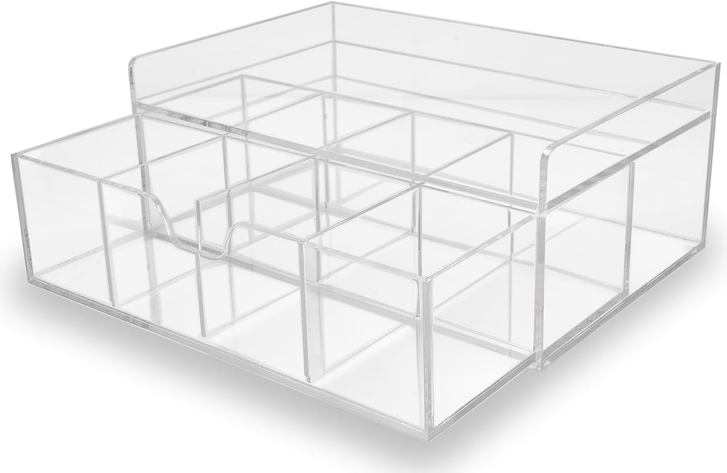 Heavy-Duty Acrylic Tea Bag Organizer, 8-Compartment Storage Box | Perfect Organizer: 8-compartment design keeps tea bags and coffee pods neatly sorted, saving space on your countertop.