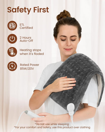 RENPHO Electric Heating Pad for Back with 10 Heat Levels