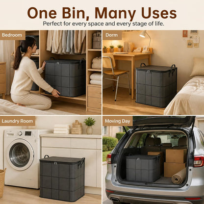 XL Foldable Storage Bag with Reinforced Handles, 180L Large Capacity