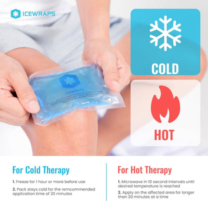 ICEWRAPS Hot & Cold Ice Packs, 3 x 5 in Soft Reusable Gel Packs for Injuries, Headaches, Joints, and Fever Relief, Puncture-Proof Material, 6 Pack, FSA-HSA Eligible