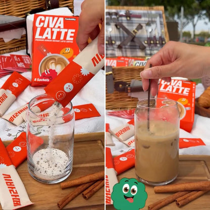 CIVA Matcha Korean Instant Matcha Latte 184g (8 Packets), Premium Sweet Matcha Powder Packets with Vanilla, Smooth & Creamy Cafe Style Green Tea Latte Mix, Single Serve Matcha Sticks, 6.49oz