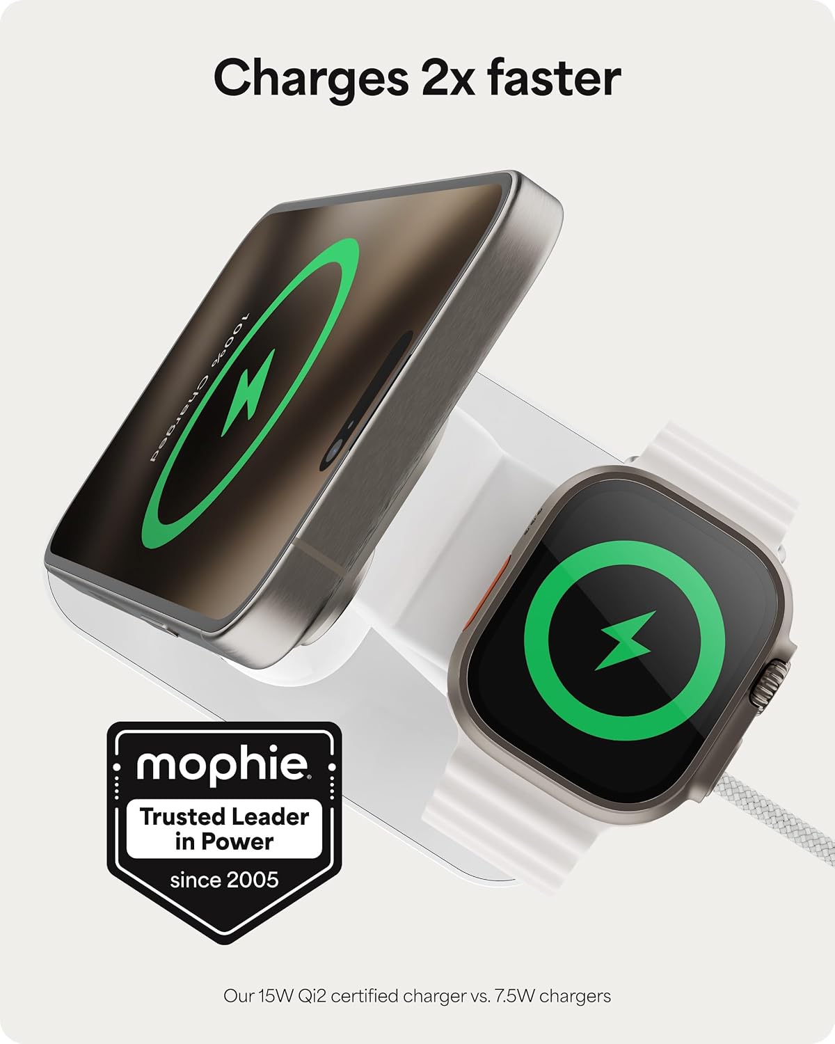 Mophie Snap+ 3-in-1 Wireless Charging Stand - MagSafe & Qi2 Certified