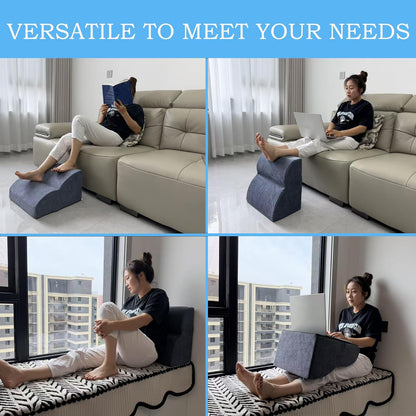 Foot Rest for Under Desk at Work.Multifunctional 3-Tier Foot Stool,with Washable Footrest.for Under Desk,Office Chair Gaming Chair & Sofa,Leg Elevation Pillow,Supports Posture -Dark Grey
