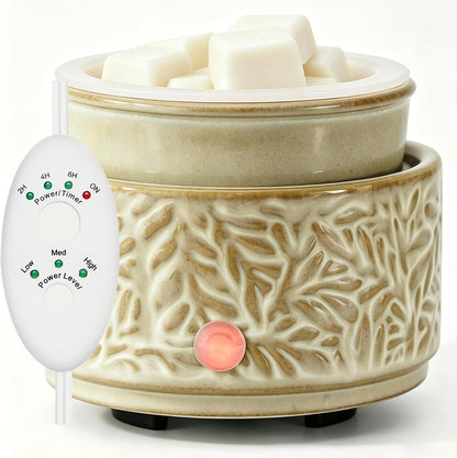 Wax Melt Warmer 3-in-1 Electric, Ceramic Wax Burner for Scented Wax & Essential Oil – Fast Heating, Flame-Free Aromatherapy for Home Office, White