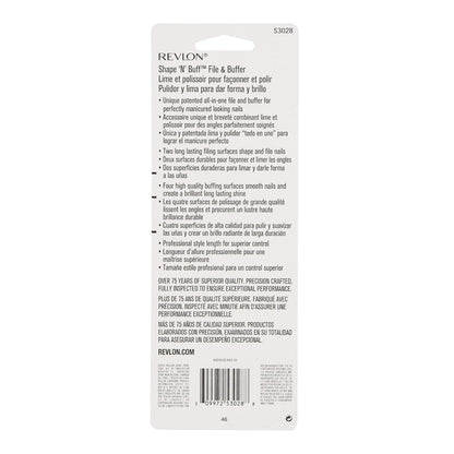 Revlon Shape 'N' Buff Nail Buffer Block, All-in-One Manicure Tool for Shaping & Shining Natural Fingernails, 1 Count