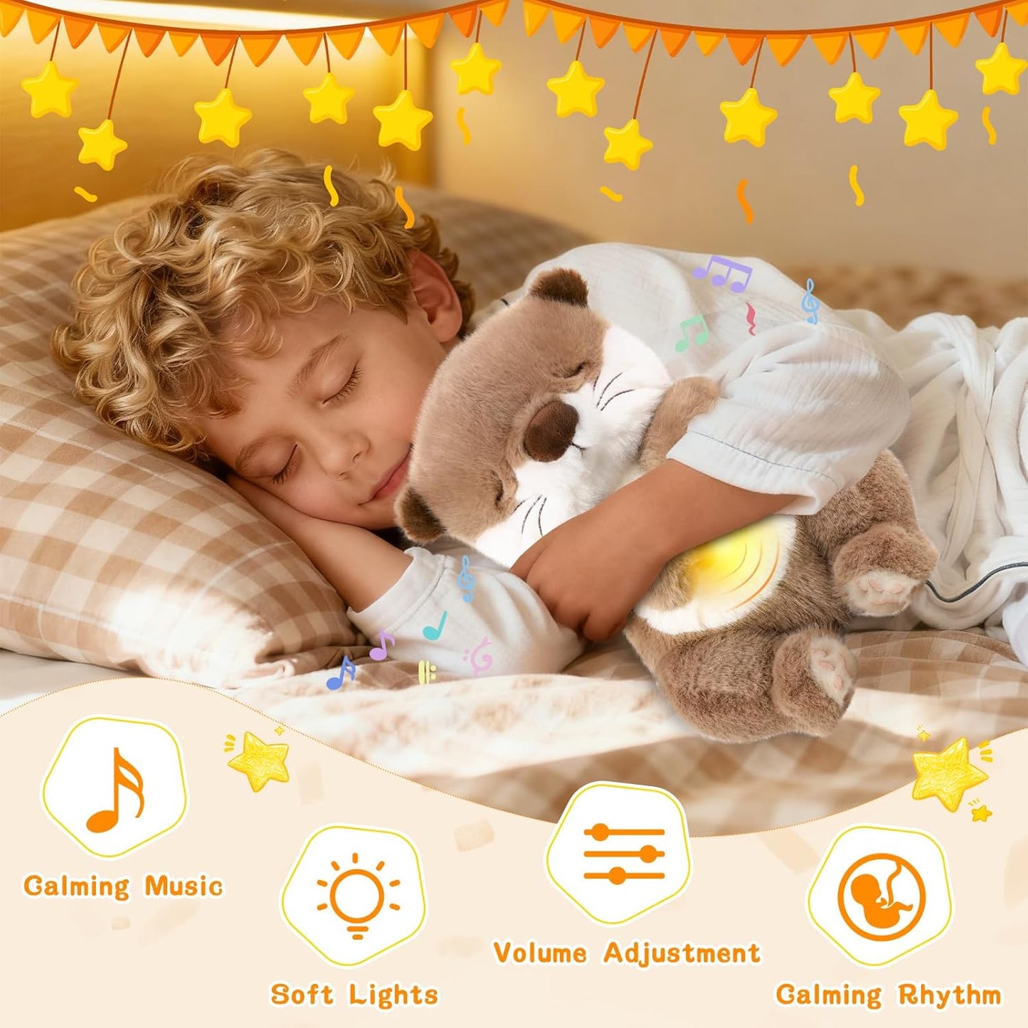 LUKETURE Breathing Otter Stuffed Animal Plush Toy
