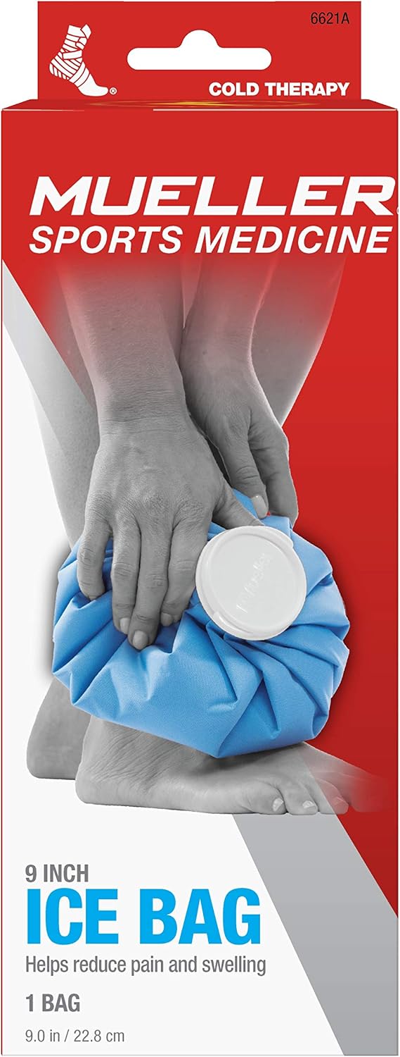 MUELLER Sports Medicine Reusable Ice Pack, 9" Bag, Cold Bag for Injuries and Pain Relief, Cold Therapy, Blue