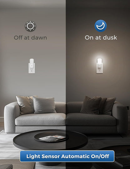 LOHAS-LED Amber Night Light, Dimmable Plug in Night Light with Light Sensor, Yellow Kids Nightlights, 5-80LM Sleep Light for Nursery, Bedroom, Bathroom, Hallway, Stairway, 2Pack