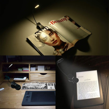 Rechargeable Book Light: Clip on LED Book Light for Reading in Bed - Adjustable 3 Color 3 Brightness - 60 Hours Eye Care Reading Lamp-Lightweight & Portable for Bed &Travel (Black)