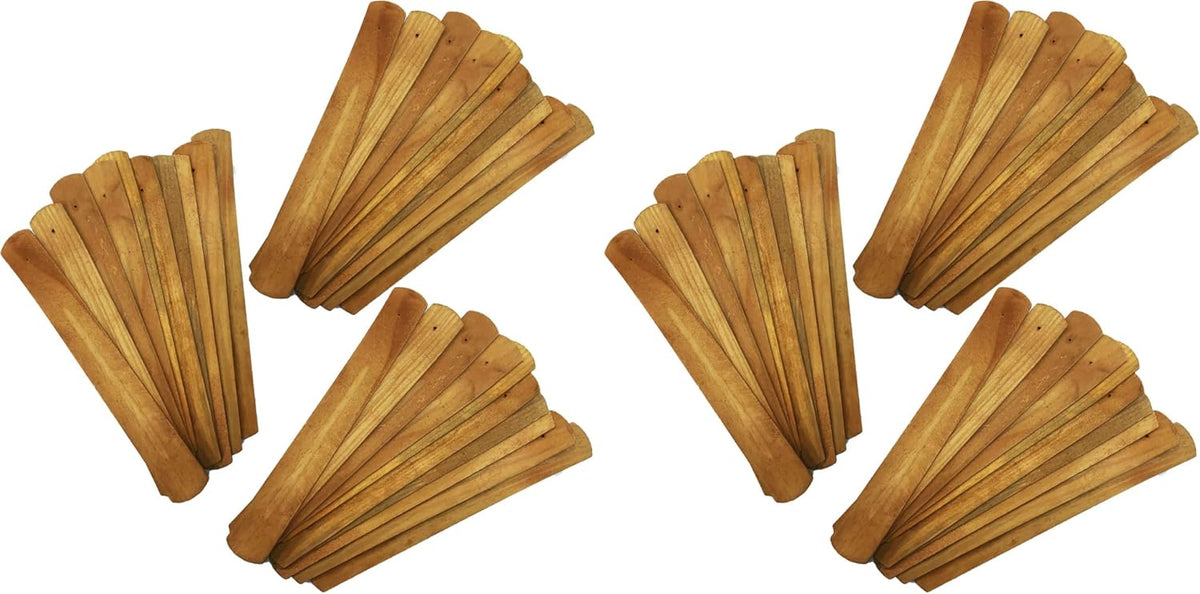 TRENDBOX 10pcs Handmade Plain Wood Wooden Incense Stick Holder Burner Ash Catcher Natural Design Buddhist
