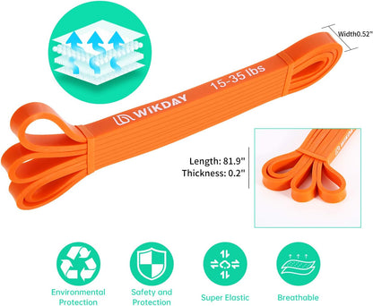WIKDAY Resistance Bands for Working Out, Exercise Bands, Workout Bands, Pull Up Assistance Bands for Body Stretching Training Physical Therapy Muscle Training for Men & Women