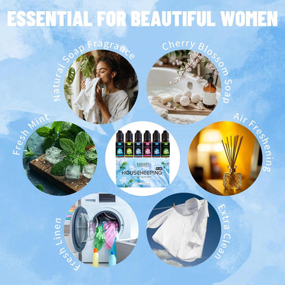 Essential Oils Set Top 6 Aromatherapy-Essential Oils for Diffuser for Home,Air Freshening Diffuser Oils Scents for Aromatherapy,Laundry,Candle&Soap Making,Humidifiers 6 X 10ML