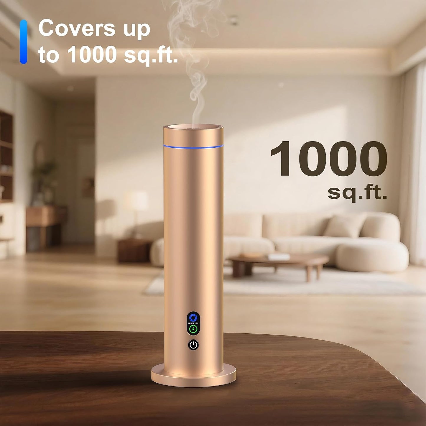 Maromalife Waterless Diffuser, Essential Oil Diffuser, 1000 Sq.Ft Coverage Scent Diffuser – Plug-in Only, Adjustable Mist, Remote, Mood Lights for Home & Office, Large Room, Hotel, Black