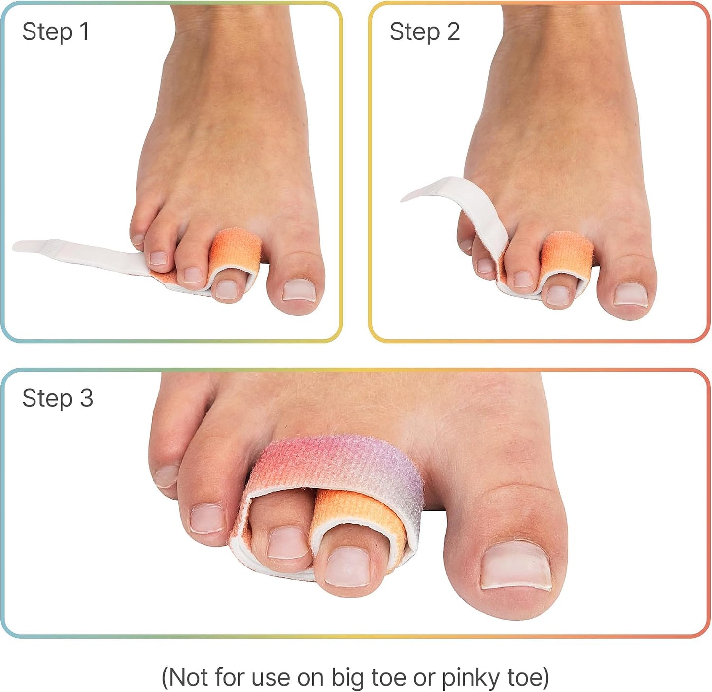 ZenToes Hammer Toe Corrector for Women & Men - Reusable Fabric Buddy Wraps for Broken Toes - Cushioned Toe Splint for Protection & Recovery & Hammertoe Straightener - 4 Count (OSFM, Beige)