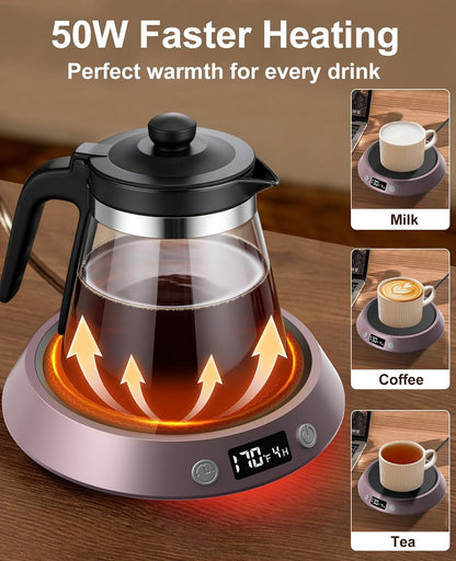Kepwam Mug Warmer for Desk, Coffee Warmer with 3 Temp Settings & 2-9H Timer