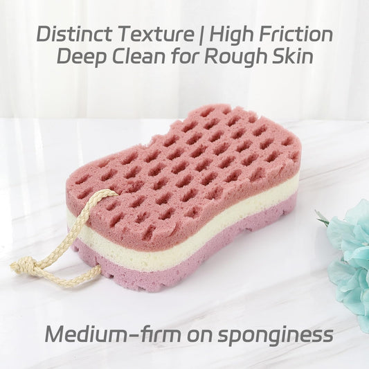 Big Bath Sponges for Women, Loofah Sponge, Soft & Exfoliating,3‑Pack