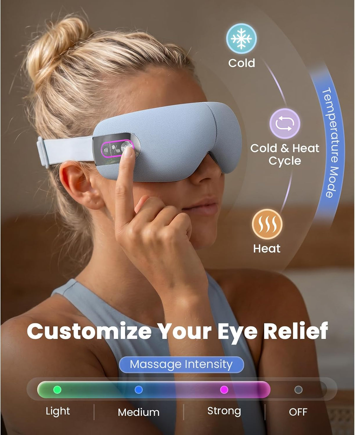 BOB AND BRAD EYEFLOW Eye Massager with Chip Cooling & Heat for Puffy Eyes