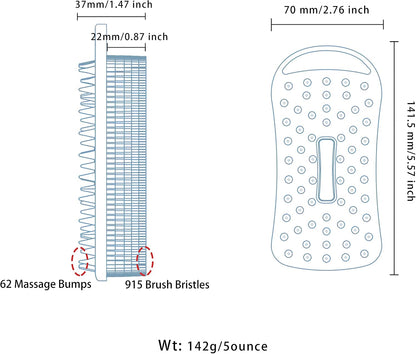 MtBoi 2 PC Silicone Body Scrubber, 2 in 1 Exfoliating Shower Bath Scrubber, Soft Silicone Loofah for Sensitive Skin, Shower Hair Scalp Massager, Easy to Clean, Lather Well (Grey&Black)