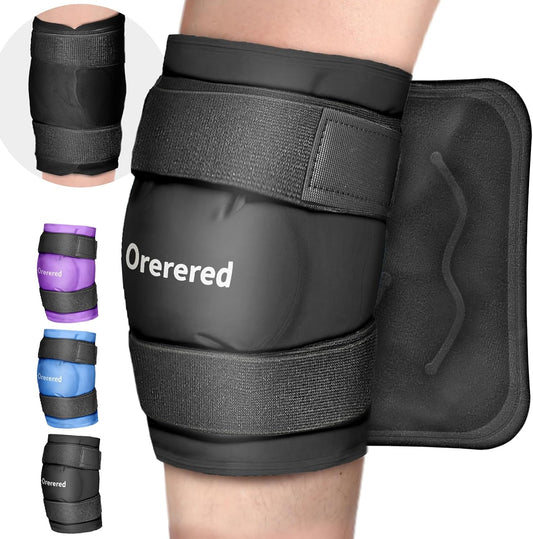 Ice Packs for Injuries Reusable Knee Gel Ice Pack Wrap for Swelling Black