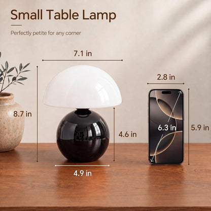 Dawnwake Mushroom Lamp Table Lamp for Bedroom-Small Desk Table Lamps,White