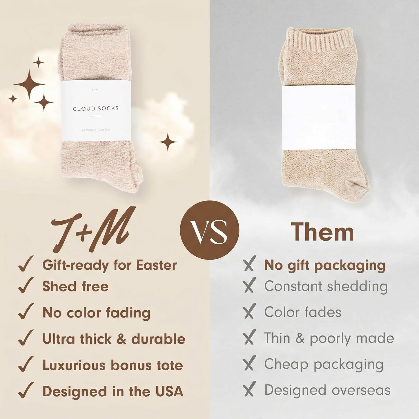 Unboxme Gifts Warm & Cozy Ultra-Luxe Cloud Sock, Gift for Women & Men