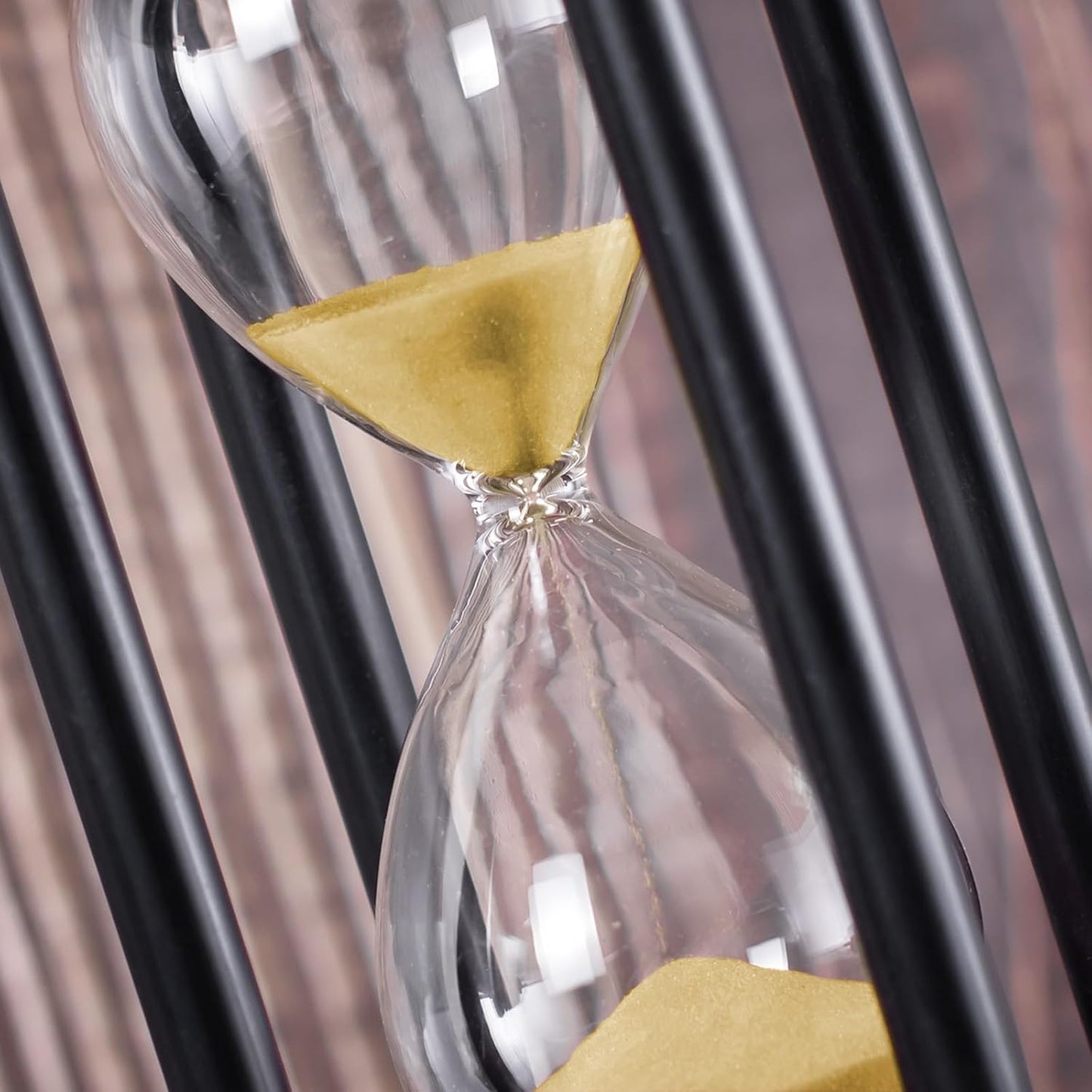 BELLAWARE Hourglass Timer with Red Sand, 60 Minute Wooden Sand Timer | Creative Handcraft Decoration