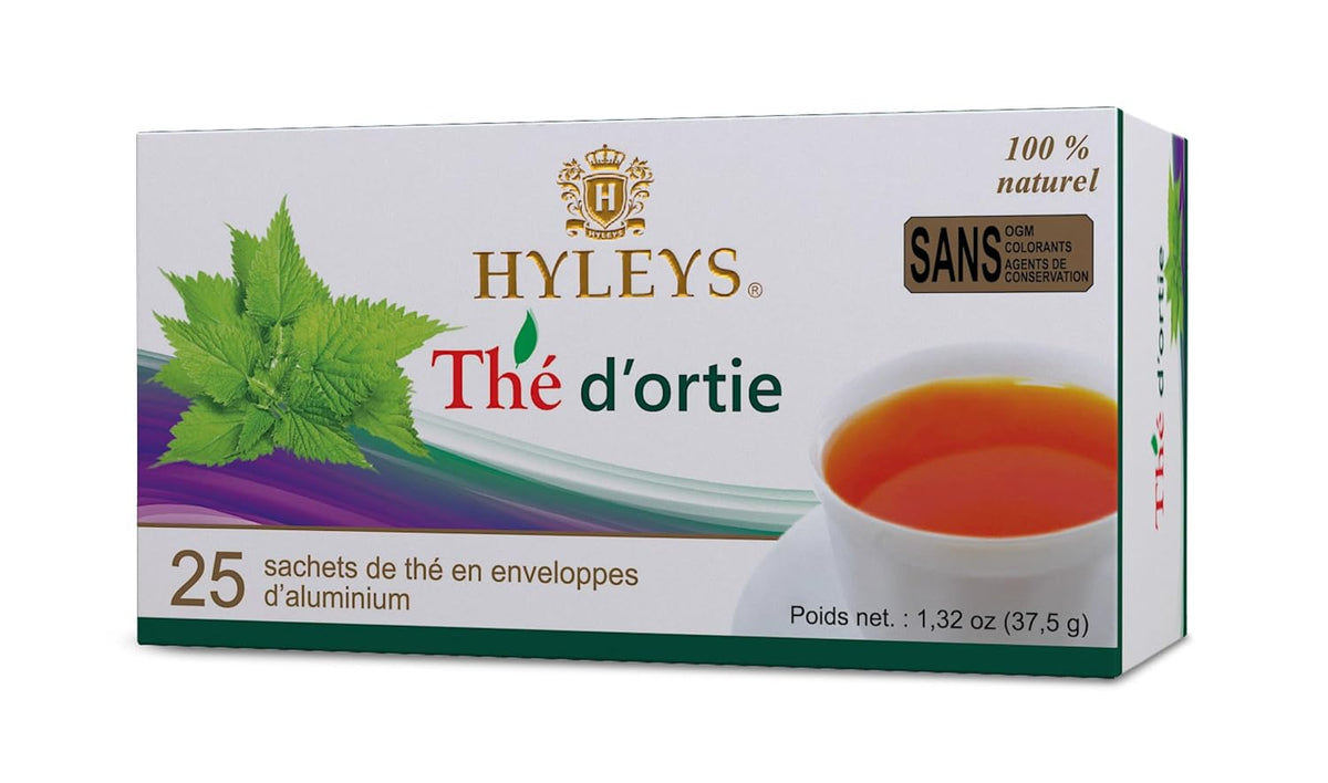 Hyleys Natural Wellness Nettle Leaves Black Tea, Ceylon Blend, 25 Tea Bags