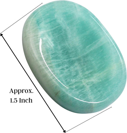 Amazing Gemstone Labradorite Thumb Worry Stone, Anxiety Stone, Healing Crystals - Piedra Crystal Fidget for Gift, Meditation, Calming, Relaxation, Stress Relief - Colors A