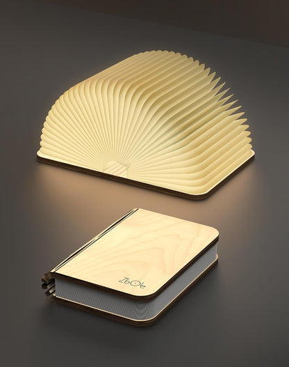 4.7 Inch Wooden Book Lamp, Book Lovers Gifts,Teacher Appreciation Gifts for Women, Folding Book Light, LED Ambient Lighting, Magnetic Mood Lighting for Home&Library Decor (Walnut)