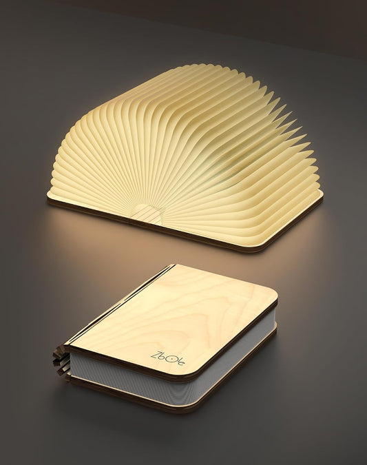 4.7 Inch Wooden Book Lamp, Book Lovers Gifts,Teacher Appreciation Gifts for Women, Folding Book Light, LED Ambient Lighting, Magnetic Mood Lighting for Home&Library Decor (Walnut)