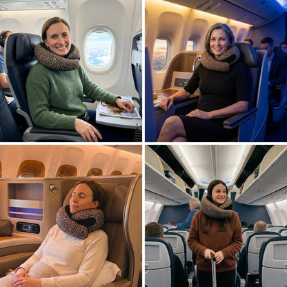 FlyHugz® Neck Travel Pillow Memory Foam Neck Pillow for Comfort on Airplane Compact and Ergonomic Design for Travel, Car Rides, and Home Use Ideal for Adults and Kids.