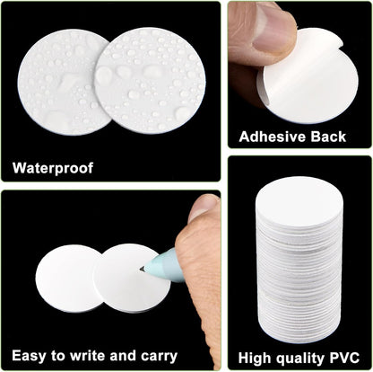 NFC Tag NFC Stickers White NTAG215 Tag Rewritable Round Coin NFC Cards with Adhesive Back Compatible with Tagmo NFC Enabled Mobile Phones