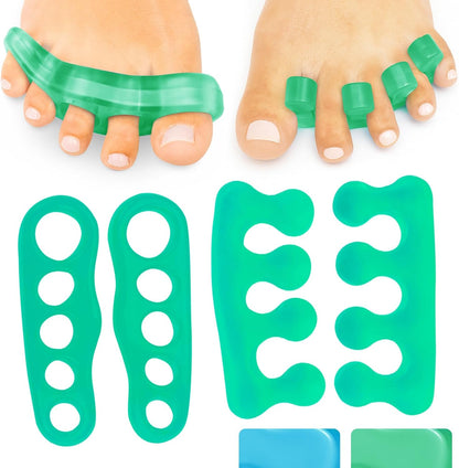 VIVEsole Toe Separators for Men & Women Medium (2 Pairs) - Silicone Gel Spreaders - Therapeutic Spa Stretchers for Plantar Fasciitis, Bunions, Overlapping Hammer Toe Spacers - Metatarsal Yoga Cushion