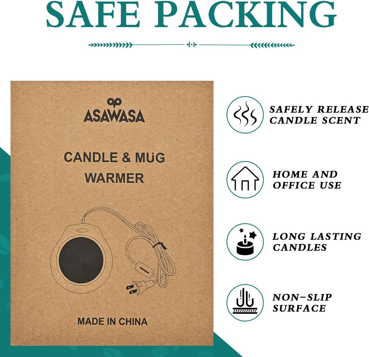 ASAWASA Candle Warmer for Large Jar, Coffee Mug Warmers