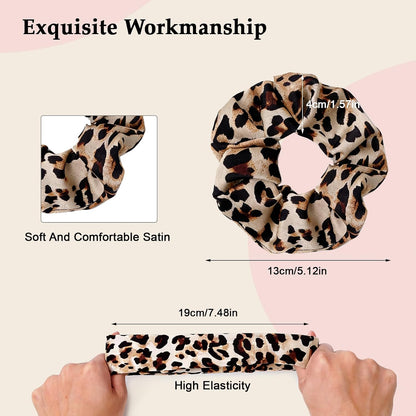 Satin Scrunchies for Women – 8PCS Blush & Brown Silk Hair Ties Set – No Crease, Frizz-Free, Gentle Elastic Hair Bands, Soft & Stylish Everyday Hair Accessories Gifts