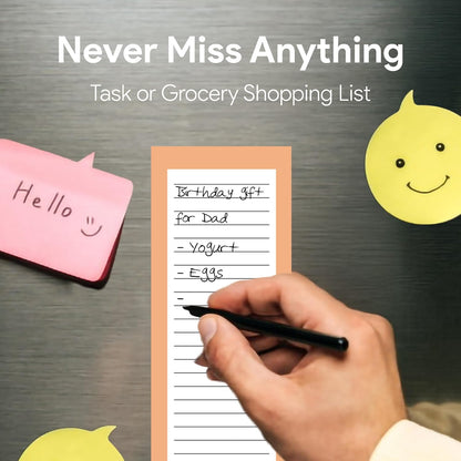8 Magnetic Notepads – Notepads for Grocery List, Shopping List, To-Do List, Reminders -Strong Magnetic Back- Memo Notepad with Realistic Fruit Designs | 25 Sheets per Pad 7.5 x 3.5 inch (8 Pack)