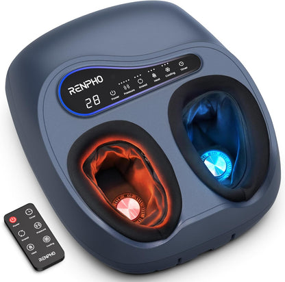 RENPHO Thermacool 2-in-1 Foot Massager with Heat & Cold, FSA Eligible HSA Store Eligible Items, 3 Kneading & 5 Compression for Neuropathy and Plantar Fasciitis, Gifts for Men, Up to Men's US Size 13