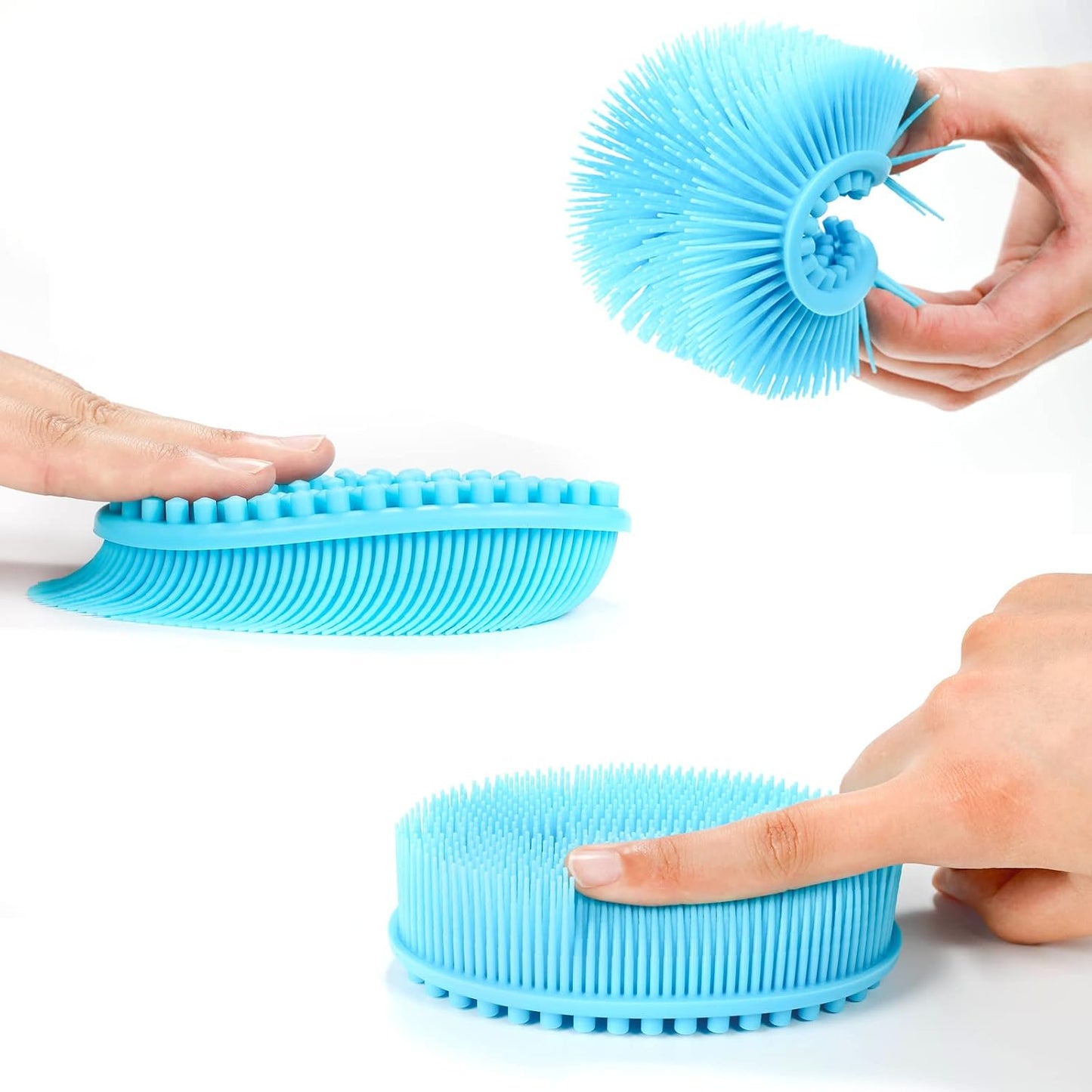 Silicone Body Scrubber Loofah 3 Pack Exfoliating Soft Loofah Shower Brush