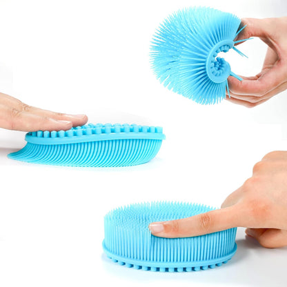 Silicone Body Scrubber Loofah 3 Pack Exfoliating Soft Loofah Shower Brush