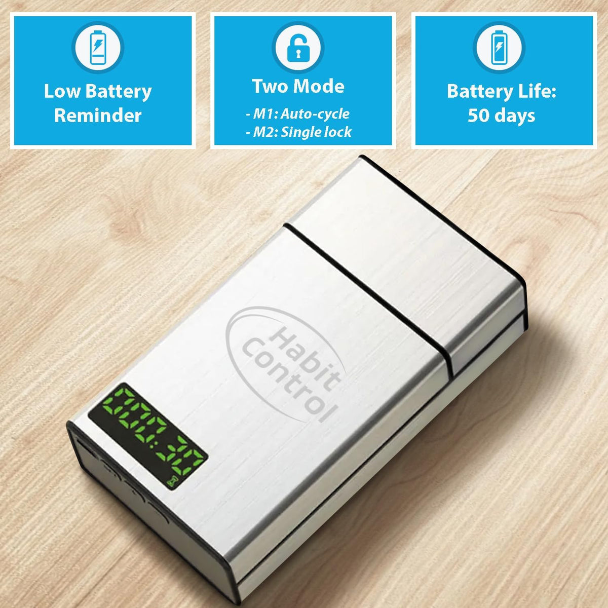 The Habit Control Timed Lock Box Small, Portable Lockbox with Timer Lock