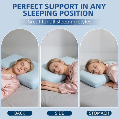 HIMOON Cooling Memory Foam Pillow, Bed Pillow for Sleeping, Standard Size, Breathable Memory Foam, Premium Support with Washable Cover for Back, Side and Stomach Sleepers (1 Pack)