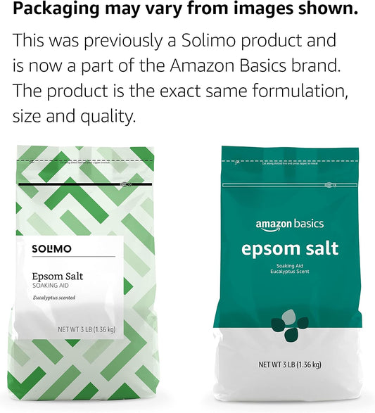 Amazon Basics Epsom Salt Soaking Aid, Eucalyptus Scented, 3 Pound