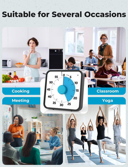 LIORQUE 7.5-Inch Large Visual Timer, 60-Minute Classroom Timer Magnetic
