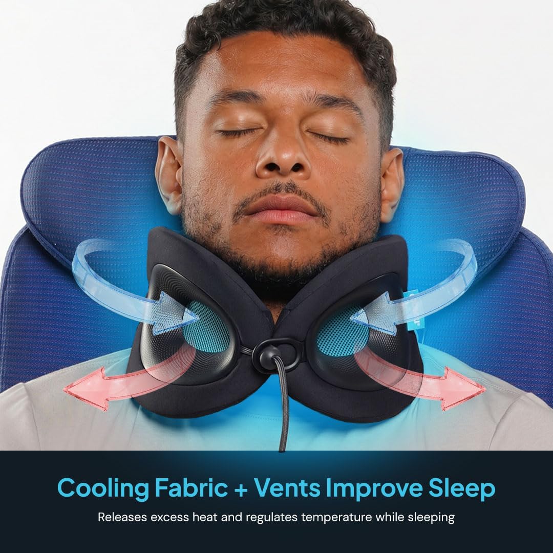 Cabeau Evolution X Deluxe - Best Travel Neck Pillow with Travel Bag (Diamond Black/White)