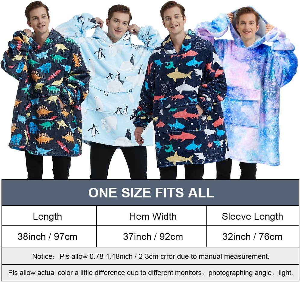 Mewkou Wearable Blanket Hoodie for Adult,Oversized Sherpa Fleece Blanket Hoodie for Women Men,Grey