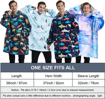 Mewkou Wearable Blanket Hoodie for Adult,Oversized Sherpa Fleece Blanket Hoodie for Women Men,Grey