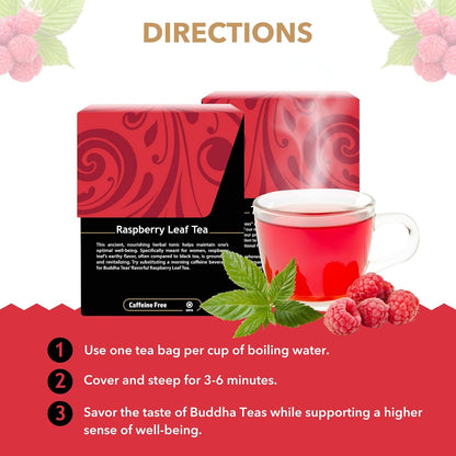 Buddha Teas Organic Raspberry Leaf Tea - Herbal Tea, Caffeine Free