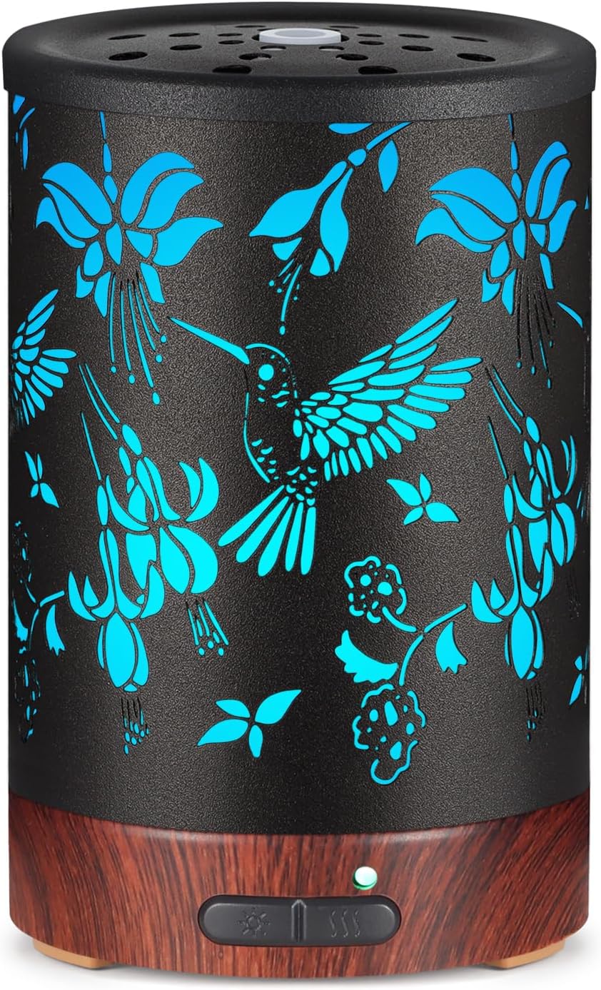 Essential Oil Diffuser, Ultrasonic Diffuser for Essential Oil, Cool Mist Humidifier Aromatherapy Diffuser with 7 Color Lighting Changing Modes, Waterless Auto Shut-Off for Home（Flower Fairy）